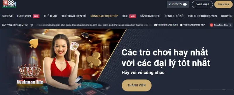 m88 - Casino với game đặc sắc